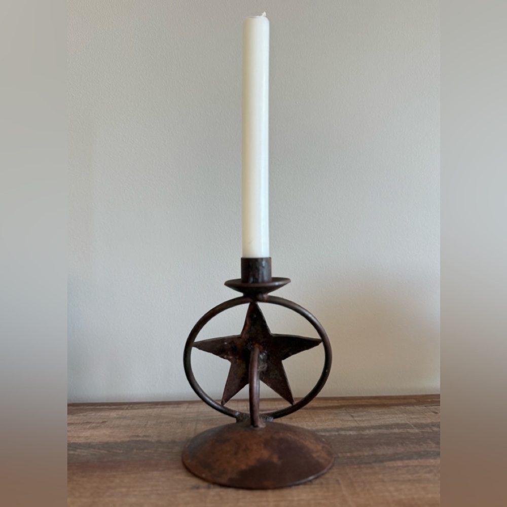 Rustic Handmade Star and Heart Candle Holder - Picture 2 of 3